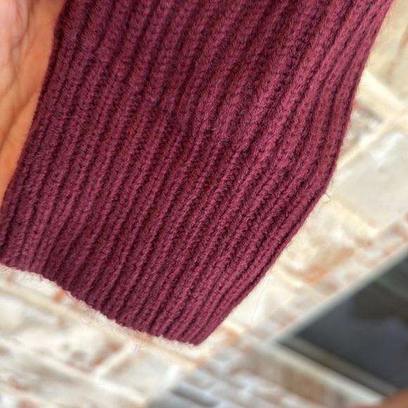 Ann Taylor Burgundy Lace-Up Knit Sweater - Picture 4 of 10